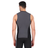 Nylon DC Compression Tshirt Cutsleeves Tights For Men (Black/D.Grey)