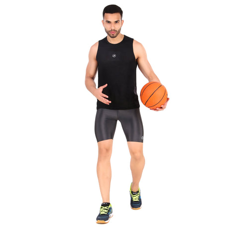 Recharge Polyester Compression Shorts (Dark Grey)