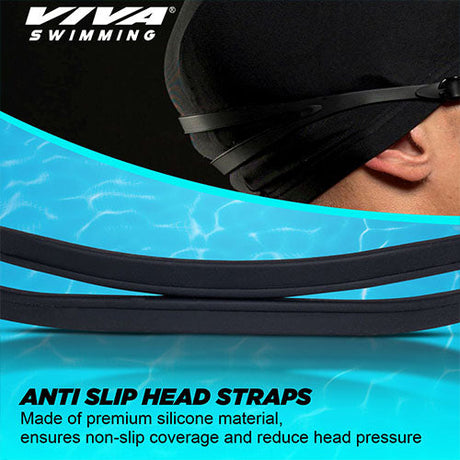 Viva Swimming Atlanta Swimming Goggles| Anti-Fog, UV Protection|One Piece Silicon|For professional Swimmer|Fully Adjustable Strap|Branded Case Packing