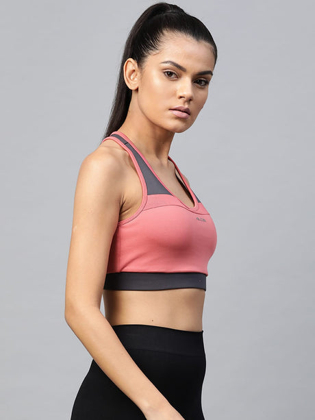 Alcis Women Pink Full Coverage Lightly Padded Workout Bra | Alcis