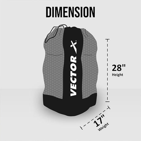Vector X Sports Ball Bag + Large Storage For Carrying Upto 15 Balls (L Size) (9 Soccer Football Size 5 + 6 Basketball|Durable & Lightweight|Football, Basketball, Volleyball, Netball, Rugby, Beach Ball