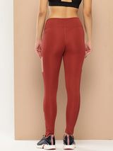 Alcis Women Maroon and Rose Pannelled Tights