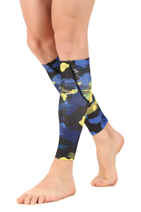Polyester Compression Calf Sleeves (Blue Camo)