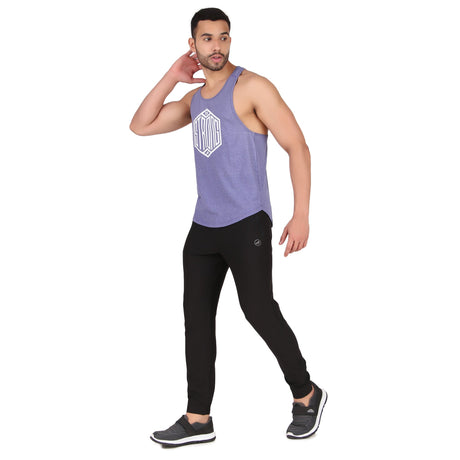 Gym Stringer For Men (Blue Heather)