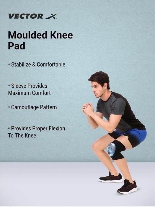 Vector X Camo Knee Support Single Piece For Sports, Pain Relief, Knee Compression Support, Exercise, Running, Cycling, Knee Cap Guard Brace Knee Support For Men And Women