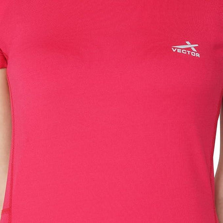 Vector X OGT-107 Girls Round Neck 4-Way Stretch T-Shirt(Orchid-Pink-XXL)