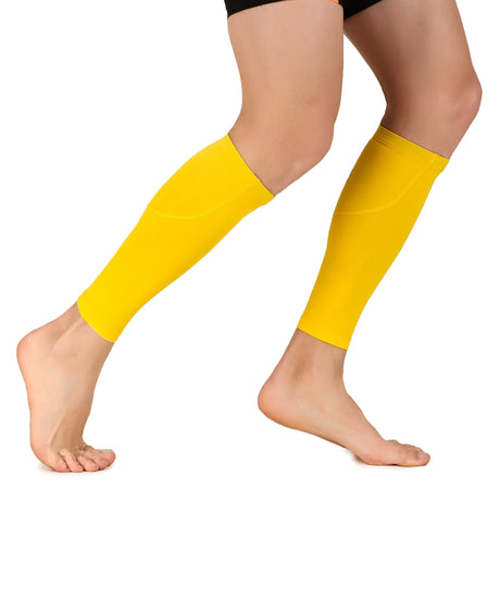 Nylon Compression Calf Sleeves (Yellow)