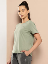 Women's Cotton Lycra Tee Green