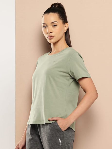 Women's Cotton Lycra Tee Green
