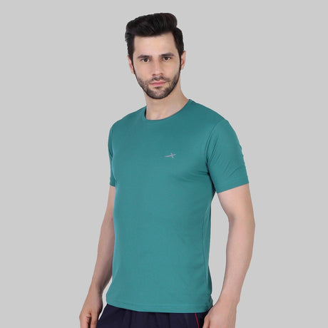 Vector X OMT-168 Mens Wear Polyester Solid Round Neck Half Sleeves T-shirt For Court Games, Cricket, Golf, Running, Training, Athletic Sports Moisture Wicking Tshirt