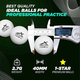 Vector X Club 3 Star Premium ABS Plastic Table Tennis Balls High Performance TT Balls for Professional Matches and Training Ideal for Adults & Kids