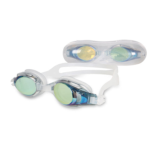 Viva Swimming Flash Swimming Goggle One Piece Silicone Mirror with Double Silicone Strap for Professional Swimming Unisex Youth Adults