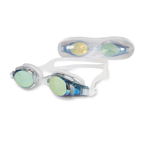 Viva Swimming Flash Swimming Goggle One Piece Silicone Mirror with Double Silicone Strap for Professional Swimming Unisex Youth Adults