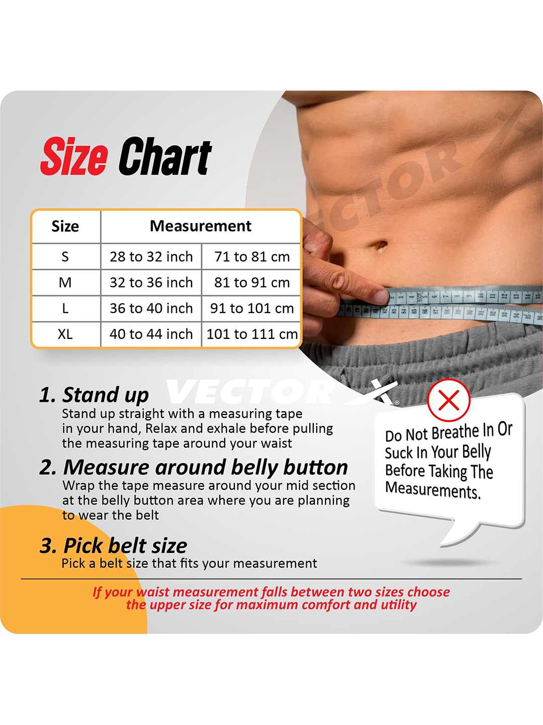Vector X Go Fit 6 Inch Weight Lifting Gym Belt Quick Locking Gym Belt Fitness Weightlifting Belt for Squats, Weightlifting and Strength Training