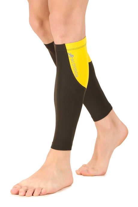 Nylon Compression Calf Sleeves (Yellow/Military Green)