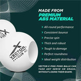 Vector X Club 1 Star Premium ABS Plastic Table Tennis Balls  High Performance TT Balls for Professional Matches and Training Ideal for Adults & Kids
