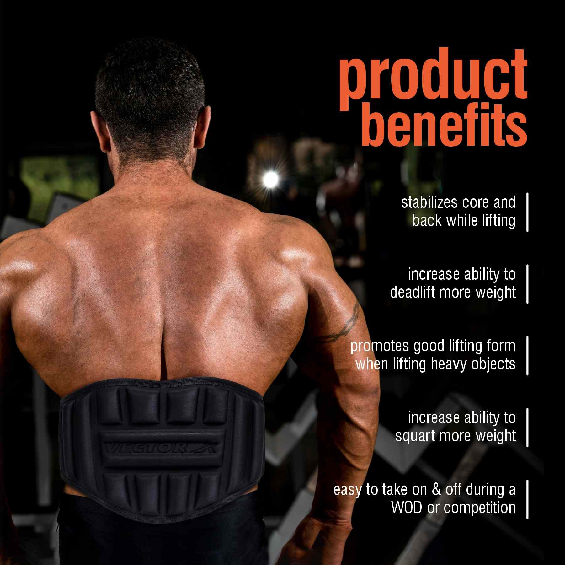 Vector X GB 100 Weightlifting Belt For Men and Women Workout Back Support for Lifting, Fitness, Cross Training and Workout Back Support for Powerlifitng, Squats