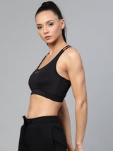 Alcis Black Solid Non-Wired Lightly Padded Training Bra WAS20T251100