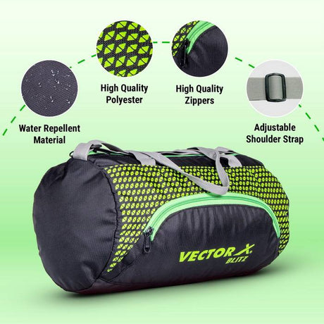 Vector X Blitz Gym Bag for Men|Gym Bag with Shoe Compartment|Gym Bag & Fitness Kit & Gym Bag