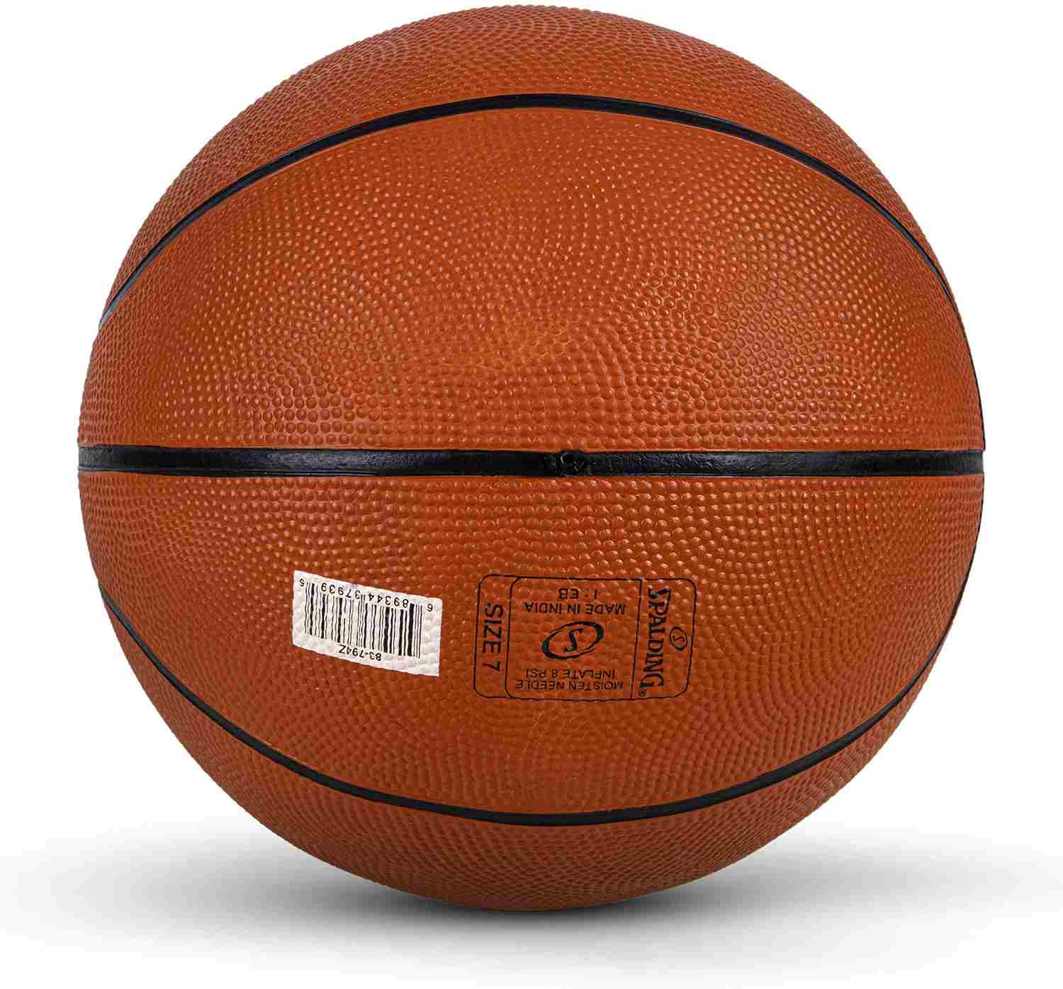 Spalding Logo 29.5" Rubber Moulded Indoor/ Outdoor Basketball + Air Pin Basketball