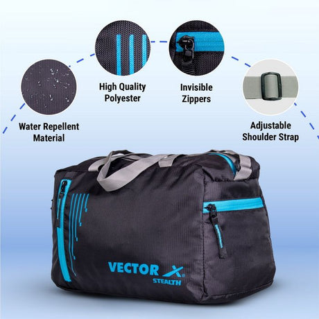 Vector X Stealth Kit Bag for Men and Women Use for Multipurpose Travel, Gym,Fitness, Hanging Organiser