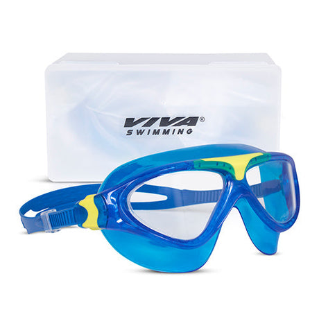 Viva Swimming VIVA-300 (Senior) Anti-Fog UV Protection 100% Silicone Professional Swimming Goggles Mask for Men, Women|Wide-Angle Vision Swim Glasses with Silicone Comfort & Double Adjustable Strap Perfect for Swimming Pool, and Outdoor Activities
