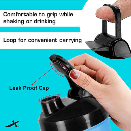 Vector X Nitro High Quality 700 ml Capacity Shaker With Strong Plastic Body Material - 0.5 PP Grade (100% BPA Free, No Toxins) Perfect for Mixing Whey Protein Powder, Smoothies and other Supplements|Gym Water Bottle with Blender Ball