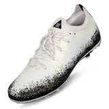 Vector X Genius 3D Texture TPU Fusing Upper with TPU Sole, Primeknit Sock for Grip, Soccer Football Studs, Elegant Design (Pearl White- Black)