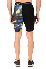 Men's Polyester Pocket Compression Shorts (1L Blue Camo)