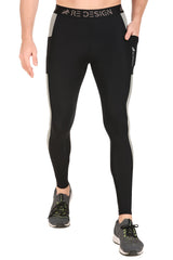 Men's DC Pocket Nylon Compression Pant and Full Tights (Black/Light Grey)
