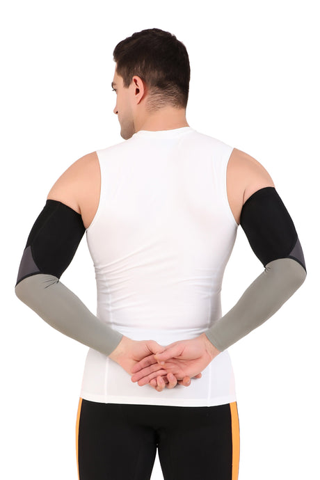 Nylon Compression Arm Sleeves (Black/Dark Grey/Light Grey)
