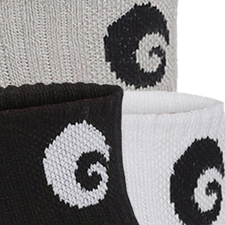 Performance Socks White Grey Black Ankle Size Pack of 3