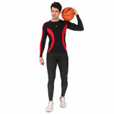 Nylon DC Compression Tshirt Fullsleeves Tights For Men (Black/Red)