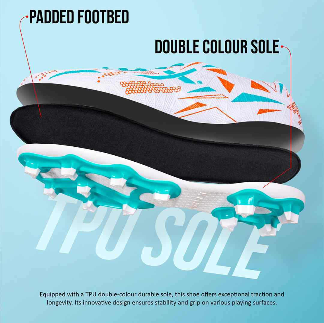 Vector X Trigger Football Shoe/Studs, Double Colored TPU Sole, Padded Footbed, Premoulded Heel Shoe for Men