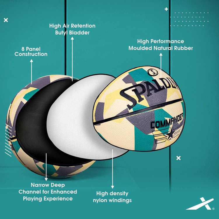 Spalding Commander Basketball (Camouflage) (Size-7)Green