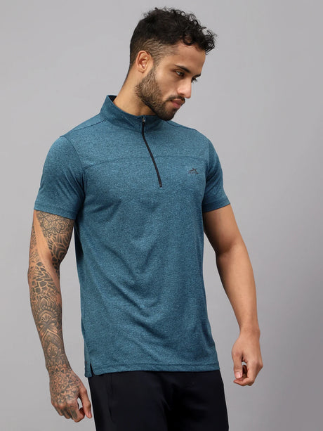 Vector X Mens Gym Fitness Body Fit Ban-collar T-shirt Jersey