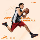 Vector X Cosmic Basketball Shoe with Spalding Rebound Rubber Streetball Basketball Combo Set for Men, Breathable Non Slip Outdoor Sneakers Cushioning Workout Shoes for Fitness