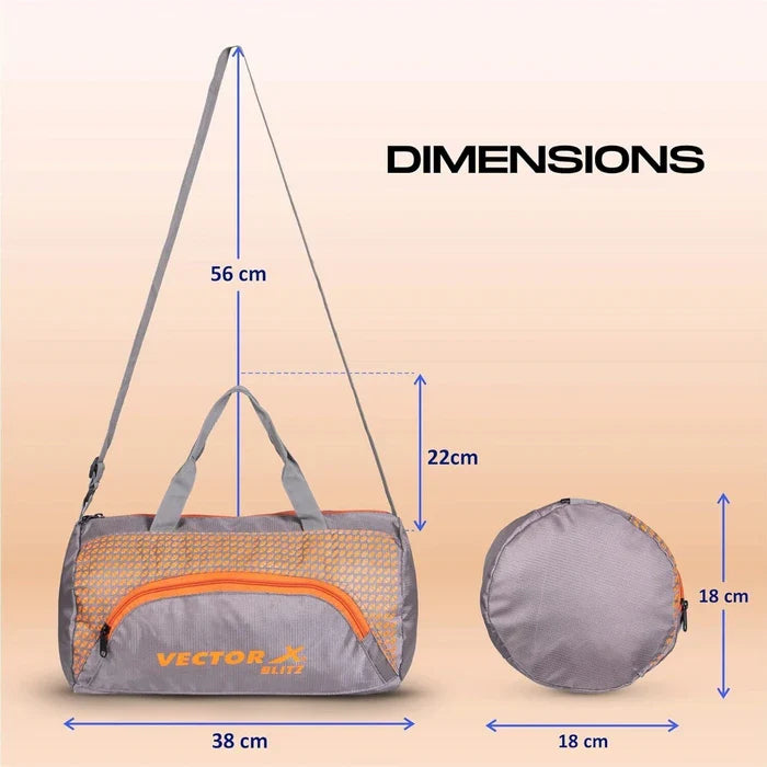 Vector X Blitz Gym Bag Combo for Men ll Gym Bag with Shoe Compartment and, Black Bottle, Black Wristband, Black Gloves ll Gym Bag & Fitness Kit & Gym Bag Combo