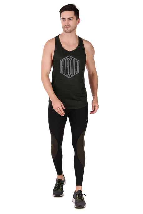 Gym Stringer Vest For Men (Olive)