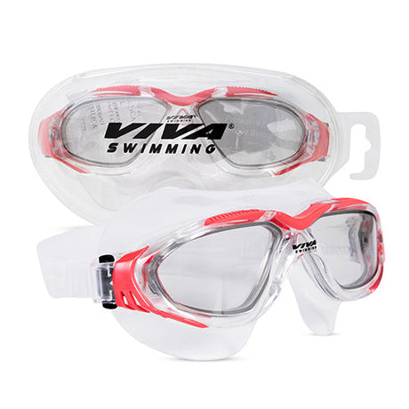 Viva Swimming VIVA-410 High Performance Mask Goggle|Anti Fog|UV Protection|With Branded Case|Unisex Adults/Boys Swimming Goggles