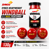 T20 Max Heavy Weight Cricket Wind Ball 130g set of 3 - Synco