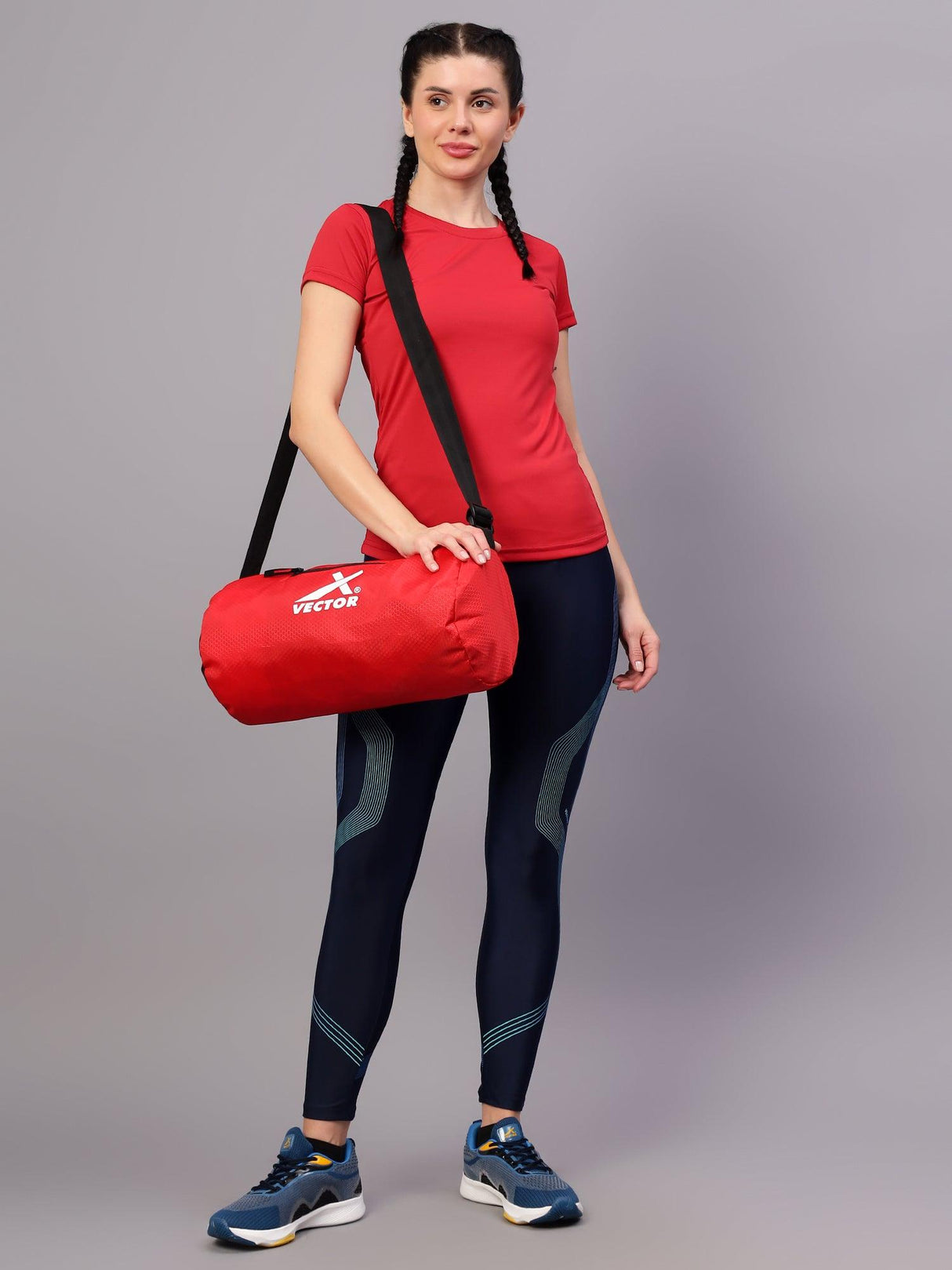 OGT-380 Women Solid Round Neck Polyester Fushia Red T-Shirt