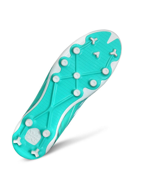 Vector X Europa 2.0 3D Texture TPU Fusing Upper with TPU Sole, Primeknit Sock for Grip, Soccer Football Studs, Elegant Design (Sea Green- White)