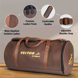 Vector X Leather Gym Bag Duffel Bag Shoulder Bag for Men and Women Carrying Gym Accessories