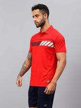 Vector X Mens Printed Polo Collar Neck Stylish Polyester T-Shirts