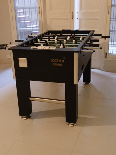 Black Color Foosball Table | Soccer Table | Kibi Sports - crop-closeup