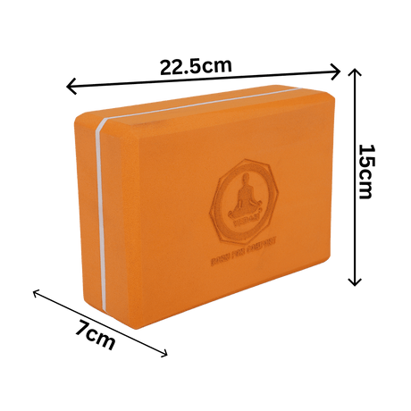 Vedam Yoga Block Set of 2 (Orange) | Industrial