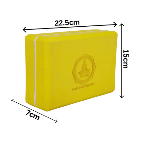 Vedam Yoga Block Set of 2 (Yellow) | Industrial