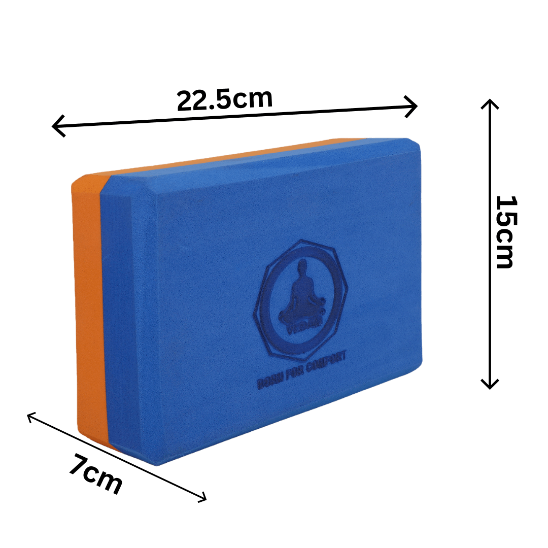 Vedam Yoga Block Set of 2  (Blue/orange)