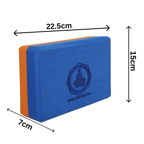 Vedam Yoga Block Set of 2  (Blue/orange) | Industrial